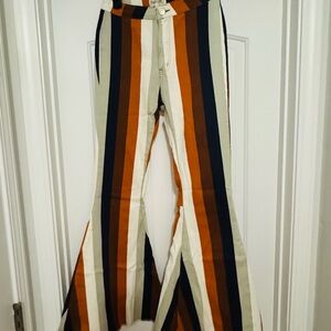 Peach Love Striped Flare Pants